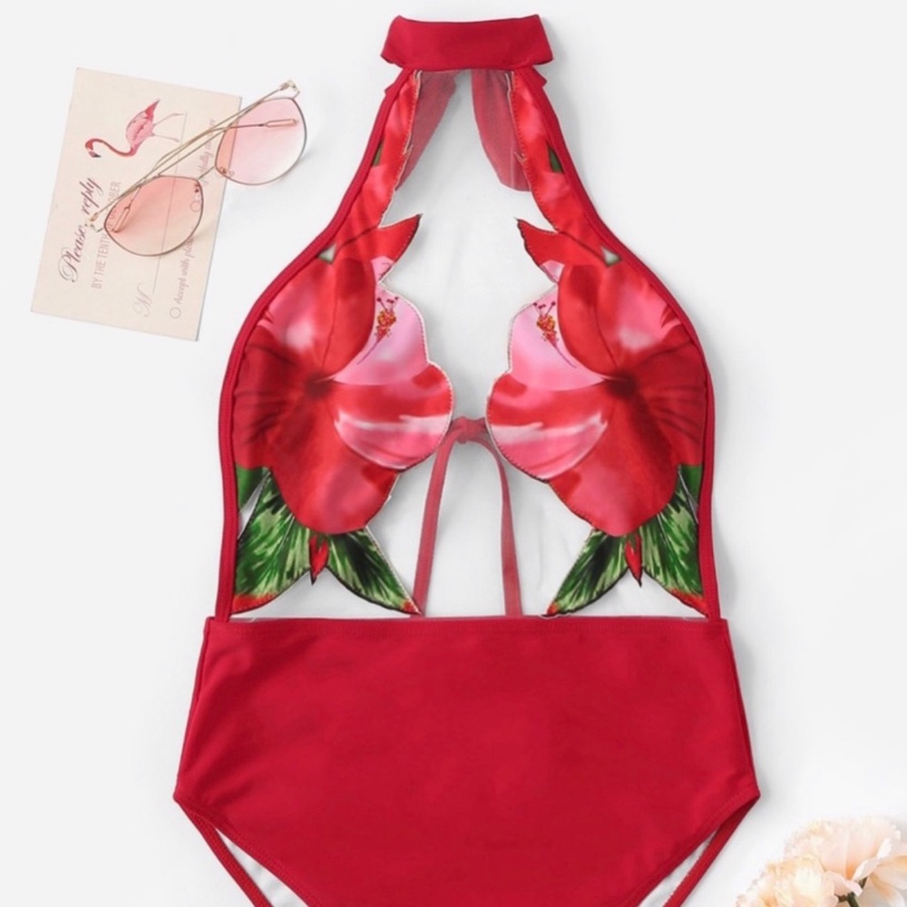NWT Red Monokini Bodysuit